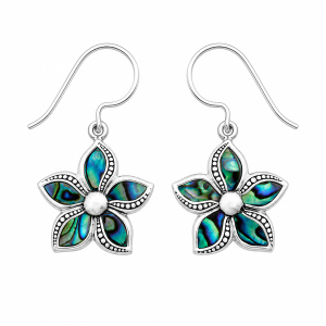 Fashion 82818-AB SP<br>LUNA FASHION earring 5 petal flower AB- SILVER PLATED over brass