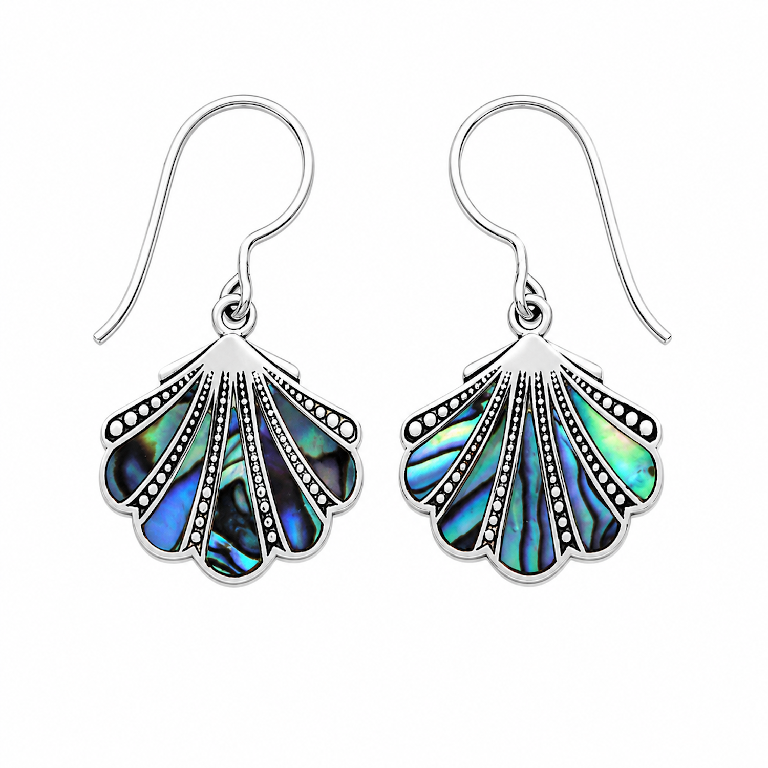 Fashion 82830-AB-SP<br>LUNA FASHION earring shell ABALONE- SILVER PLATED over brass - Image 1
