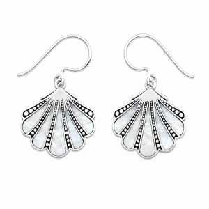 Fashion 82830-MOP-SP<br>LUNA FASHION earring shell MOP- SILVER PLATED over brass