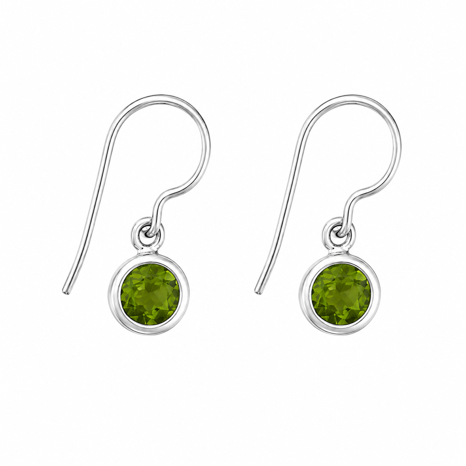 Fashion 82704-SP<br>LUNA FASHION earring double bezel w/ leverback round 6mm - SILVER PLATED over brass - Image 6