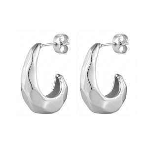27335<br>earring oval tapered faceted hoop  .925 RP