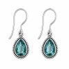 Fashion 82314-SP<br>LUNA FASHION earring teardrop gemstone in wire rope w/ leverback - SILVER PLATED over brass - Thumbnail Image 6