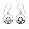 Fashion 82341-SP<br>LUNA FASHION earring open circle w/ dot design and round gemstone - SILVER PLATED over brass - Thumbnail Image 8